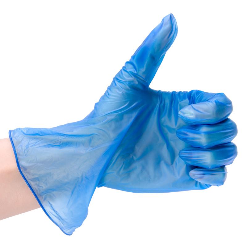 Еднократни винилови ръкавици син цвят