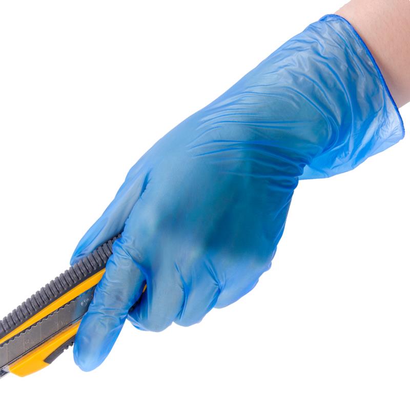 Винилови ръкавици за еднократна употреба в син цвят