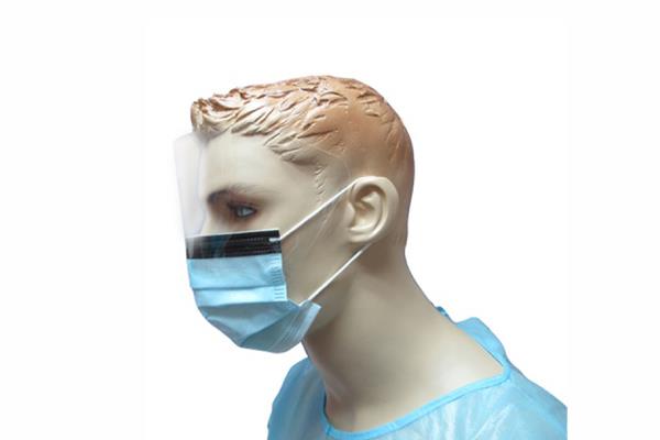 Forĵetebla Kirurgia Vizaĝa Masko Kun Ŝildo Normala
