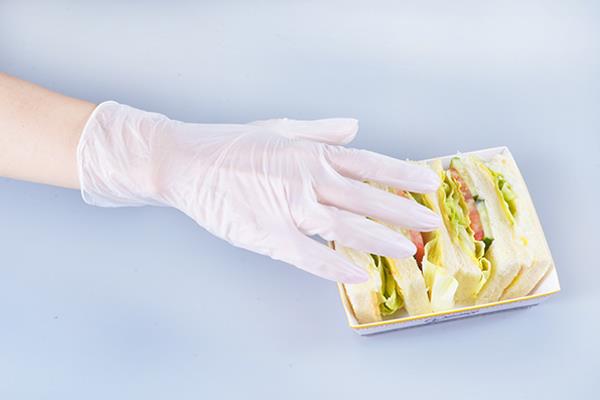 Food grade disposable vinyl gloves clear color