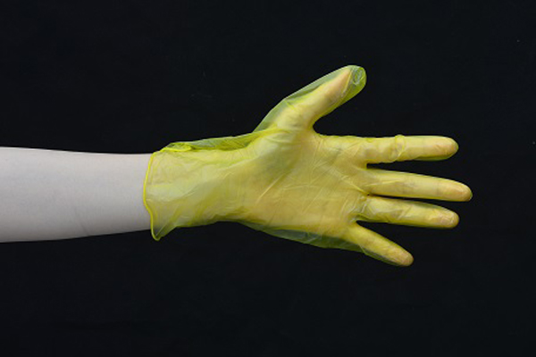 Disposable Vinyl Gloves Yellow Color